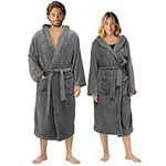 HOMELEVEL Flannel Oversize Bathrobe Unisex for Women and Men Dressing Gown Sauna Dressing Gown Travel Dressing Gown Cosy Soft Sauna Dressing Gown