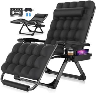 Suteck Oversized Zero Gravity Chair,33In XXL Lounge Chair w/Removable Cushion&Headrest, Reclining Camping Chair w/Upgraded Lock and Footrest, Reclining Patio Chairs Recliner for Indoor Outdoor,500LBS