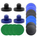 BQSPT Air Hockey Pucks and Paddles,Air Hockey Pushers and Pucks,Goal Handles Paddles Replacement Accessories for Game Tables (4 Striker 96mm with Pads, 8 Pucks 64mm Thick and Thin)