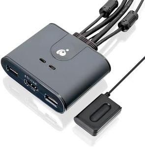 IOGEAR HDMI KVM Switch 1080@60Hz Full HD Commutateur KVM pour souris, clavier, imprimante avec câbles USB/HDMI et télécommande, Plug n Play, compatible avec Win11/10, Mac