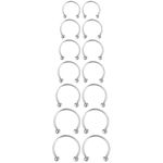 14PCS Surgical Steel Horseshoe Septum Nose Ring Hoop Set Piercing Jewellery，Horseshoe Rings Earring Eyebrow Earring Hoop Lip Horseshoe Piercing for Women Men(6/7/8/9/10/12/14mm)(silver)