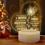 Thank You Gifts for Women, Best Boss Gifts Desk Decor, Acrylic Night Light Gifts with Wooden Stand, Mentor Leader Gift from, Team Gifts for Boss Day Christmas Birthday Retirement(Boss Gifts)