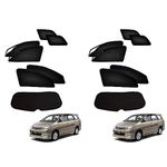 Kozdiko Zipper Magnetic Car Curtain Set of 7 Pcs with Dicky for Toyota Innova & Kozdiko Zipper Magnetic Car Sunshades Set of 7 Pcs Black Color with Dicky for Toyota Innova