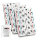 Chanzon 3 pcs Breadboard with 400 Tie Points (BB-801) Solderless Prototype Kit Universal PCB Bread Board plus 2 Power Rail and Adhesive Back for Small DIY Kits Arduino Proto Raspberry rasp Pi project