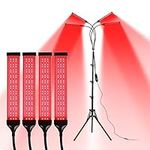 Red Light Lamp, 660nm 850nm Infrared Light lamp with Stand, LED Red Light with Timer for Face, Skin, Neck,Hands (Red4Head)