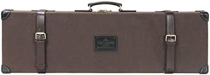 Tourbon Vintage Canvas 32 inch Barrel Shotgun Gun Case Hard with Soild Brass Lock - Dark Brown