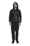 Actra Comrade Rain Suit for Men & Women | Unisex | Waterproof Raincoat With Pants | Polyester | Hooded Rain Suits | Full Sleeve Raincoats | Plain Pattern | Pack of 1 | Medium | Black