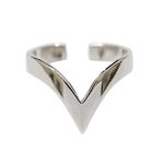 SUGARKITTEN LONDON Rhodium on Sterling Silver Pointy Wishbone Triangle Spike V Shape Chevron Ring