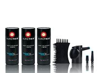 Pack of 3 SureThik Hair Thickening Fibers 30g with 1 Applicator and Hairline Comb (Black)