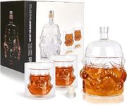 AUTIORE Transparent Creative Whiskey Decanter, Whisky Carafe for Whiskey, Vodka and Wine, 1 x Stormtrooper Bottle Decanter(750 ml) & Stormtrooper 2 Glasses (150ml)