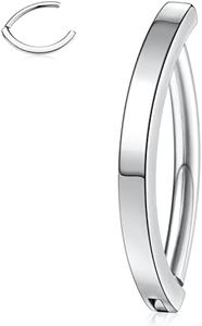 AROWRO Piercing de nombril 14 G en acier chirurgical Clicker Piercing de nombril Piercing de nombril Piercing nombril Piercing nombril Anneau de Belly Button Ring Reverse Curved Navel Barbell Bijoux