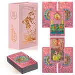 Tarot Cards，Pink Tarot Cards With Guide Book Waterproof Tarot Cards Tarot Gold Foil Tarot Cards for Beginners Tarot Deck Tarot Cards with Meanings on Them Rider Waite Tarot Deck Tarrot Tarot Decks