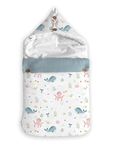 haus & kinder Haus And Kinder 3 In 1 Baby Sleeping Bag And Carry Nest | Cotton Bedding Set For Infants And New Born Baby | Portable And Travel Friendly | 0-6 Months (Vitamin Sea Breathable,Multicolor)