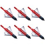 CENPEK 6pcs Archery Hunting Crossbow Bolts Target Practice Arrows Archery Hunting Broadheads 100 Grain 3 Big Blade 3 Small Blade Broad Screw Tips Arrow Heads