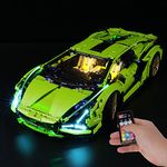 BRIKSMAX Led Lighting Kit for LEGO Technic Lamborghini Sián FKP 37,Compatible with LEGO 42115 Building Blocks Model- Not Include the Lego Set (Remote Control Version)