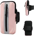 Prime Comfort Running Phone Holder Armband, iPhone Arm Bands for Exercise, Running Arm Bands for Cell Phone, Phone Purse Cell Phone Holder for Walking (Pink)