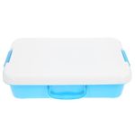 ifundom Portable Sensory Bin Plastic Sand Tray with Lid Sand Box with Handles Play Tray Sandbox Toy Storage Box for Indoor Outdoor Sensory Activities