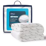 Silentnight Airmax 5cm Mattress Topper Kingsize Bed - Extra Thick Deep Comfortable Soft Breathable Bed Topper Quilted Box Stitched Edge, Elasticated Straps, Machine Washable - King, 150x200cm