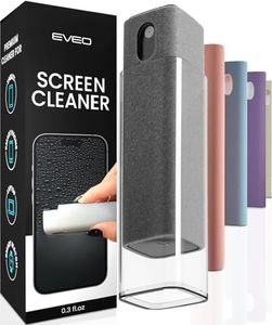 Screen Cleaner Spray and Wipe by EVEO - Computer Screen Cleaner, Laptop Screen Cleaner, Car Screen Cleaner MacBook & iPad Screen Cleaner, iPhone Cleaner, 2in1 Touchscreen Mist Cleaner - (0.3 oz) Grey