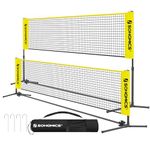SONGMICS 3 m Badminton Net, Volleyball Net, Adjustable Poles in Height, Portable Set for Tennis, Beach-Volleyball, for Garden, Park, Outdoor, Yellow SYQ300Y