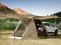 KAMPKEEPER SUV Car Tent, Tailgate Shade Awning Tent for Camping, Vehicle Camping Tents Outdoor Travel (Khaki)