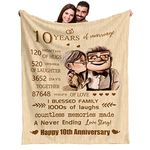 10th Anniversary Blanket Gifts Wedding for 10th, 10 Years of Marriage Gift for Wife, Parents, Friends - Warm 10th Wedding Idea Valentine's Day Gift Idea (50"x60")