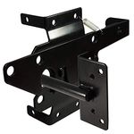 Self-Locking Gate Latch Heavy Duty Post Mount Automatic Gravity Lever Wood/PVC Fence Gate Lock with Fasteners Hardware,for Secure Pool |Yard | Garden, Steel,Black