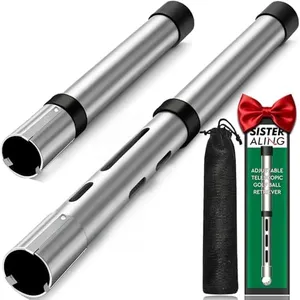 SisterAling Golf Ball Retriever Tube, Adjustable Telescopic Aluminum Alloy Ball Picker, Lightweight Collector Device with Storage Bag, Portable Ball Gathering Tool for Men Women