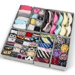 Wondersome Drawer Organizer for Clothes - 6-Pack of Underwear, Sock, Bra, Tie and Clothing Divider - Bedroom Shelf/Cabinet Storage Organization - Foldable Closet and Dresser Fabric Organizing Boxes