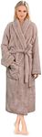 PAVILIA Premium Womens Plush Soft Robe Fluffy, Warm, Fleece Sherpa Shaggy Bathrobe, Taupe, Large-X-Large