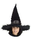 Elope Black Ridged Halloween Witch Hat with Buckle - ST