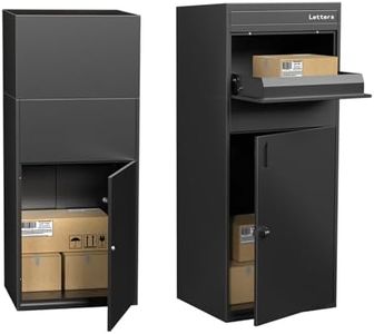Merapi Package Delivery Box, Pre-Assembled No-Install Parcel Drop Box, Weatherproof Anti-Theft Steel Design (Forged Iron Black)