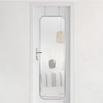 MCS Metal Wall Mirror Over The Door Mirror with Rounded Corners, Silver, 17 x 55 in