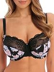 Fantasie Rhiannon Side Support Bra Midnight Rose Black 34FF