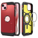 Spigen Magnetic Case for iPhone 15 Case: Tough Armor MagFit [Mil-Grade Certified], [MagSafe] for iPhone 15 Case - Red