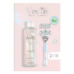 Gillette Venus For Pubic Hair & Skin Women's Razor, 2 Blade Refills and 2in1 Shave Gel and Cleanser 190ml