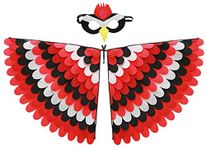 Halloween Bird Wings for Kids Dress Up Wings Cape Shawl with Mask Outfit for Boys Girls Party Favors Props