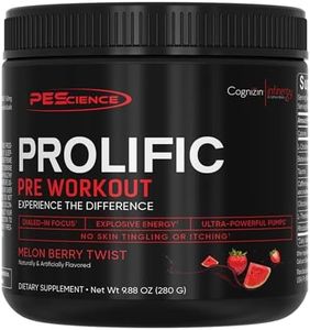 PEScience Prolific Pre Workout, Melon Berry Twist, 40 Scoops, Energy Supplement with Nitric Oxide