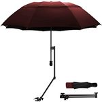 HOBVO UPF 50+ Golf Umbrella with Adjustable Universal Clamp,Portable Umbrellas for Rain,Beach Umbrella with clamp for Beach Chair,Golf Cart, Stroller,Fishing,Patio,Manual Open & Close