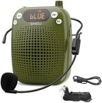 SHIDU Voice Amplifier Teachers with UHF Wireless Microphone Headset, Portable PA System Speaker 10W 1800mAh (Green, S18)