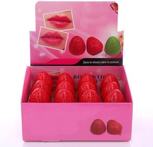 Bálsamo labial de fresa, Juego De Bálsamo Labial, 24 Uds Bálsamo labial con forma de fresa extractos de plantas hidratantes mantequilla labial empaquetada para maquillaje de mujer y niña