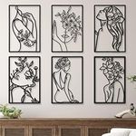 6 Pieces Black Metal Wall Decor Mod