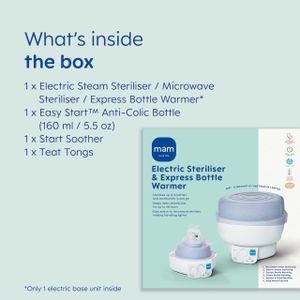 MAM Electric Bottle Steriliser and Warmer – Fast Baby Bottle Heating