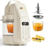 SosekiBaby FM01 Baby Food Maker, All-Stage Puree Processor, Steamer & Blender with Recipe | One-Step Food Mill with 6 Stainless Steel Blades, 12H Keep Warm, Auto Grinding/Steaming | BPA-Free