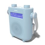 DAB DAB+ FM Radio Bathroom Shower, IPX5 Water Resistant Waterproof, Portable IPX5, Digital FM Radio & Wireless Bluetooth, Built-in Rechargeable Battery, 40 Presets, LED Display (AZATOM Pearl Blue)