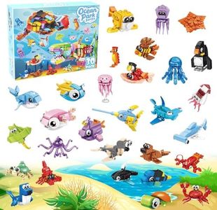 TWERF 30 Packs Ocean Party Favors for Kids 895 PCS Mini Marine Animals Building Blocks for Goodie Bag Stuffers, Bulk Classroom Prizes, Valentines Easter Birthday Party Favors for Boys Girls Ages 6-12