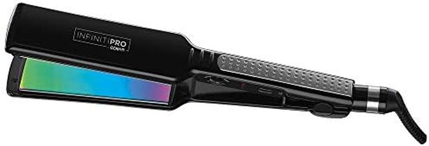 Infinitipro By Conair 1 3/4 Inch Rainbow Titanium Flat Iron, 30 Heat Settings, 15 Second Heat-up, 455°F High Heat, Smooth and Shiny Hair, Hair Straightener, Black
