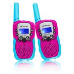 RT388 Walkie Talkies for Kids Adults, Long Range 2 Way Radios, VOX Handsfree Clear Sound, Kids Toys Gifts for Boys Girls, Family Christmas Camping Hiking(Blue Pink)