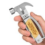 Multitool Camping Hammer for Men - Multi Purpose Father's Day, Birthday Gifts for Grandpa - Multifunctional Tools with Screwdriver, Plier, Wire Cutter/Stripper, Nail Claw, and Knife (6 inches)