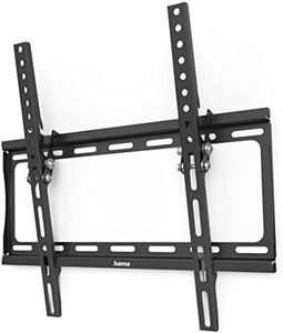 Hama TV Wall Mount Tiltable (32-65 Inch TV Bracket for TVs up to 35 kg, Max. VESA 400 x 400, Tilting TV Wall Mount Including Fischer Dowels and Installation Instructions Black